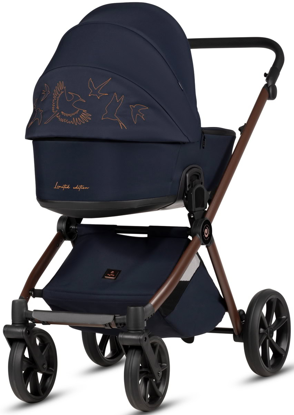 Детская коляска Tutis Mio 3 Plus Limited New 4 в 1 с автокреслом Beno Black и базой 1622015 Midnight Swallow