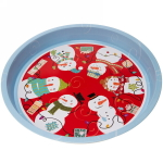 Поднос жестяной 33*4см «Веселые снеговики»