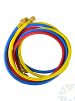 Шланги зарядные (3 шт.) 40360 (150 cм, гайки F1/4"SAE) для заправки фреоном