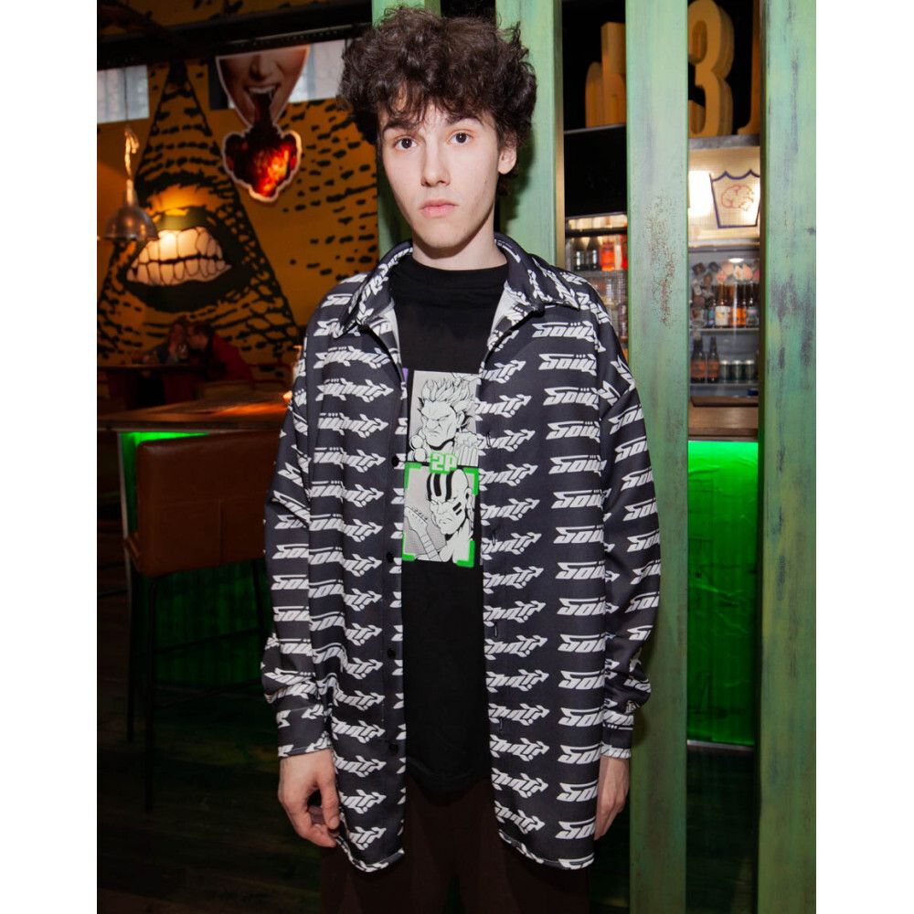 Рубашка SoWhat? Logo Флисовая Черная