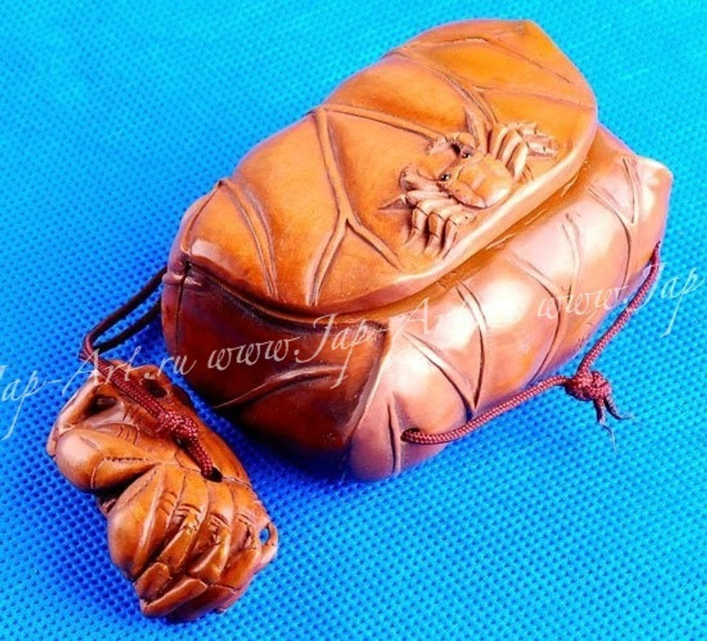 Инро Сумка в форме тыквы и краб