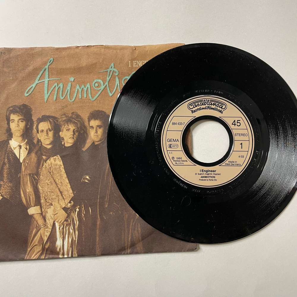 Винтажная виниловая пластинка LP Animotion I Engineer (Germay 1986) 7 дюймов, 45 RPM, Single