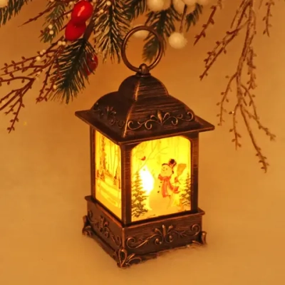 Сувенир с подсветкой Christmas «Фонарь - Зиминий переполох» 13х7,3х7,3 см (работает от 3х батареек ААА)