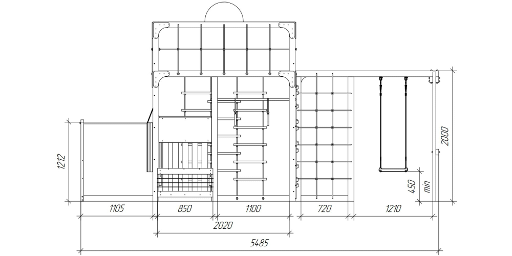 Детская площадка Савушка КУБ-6 (серый)