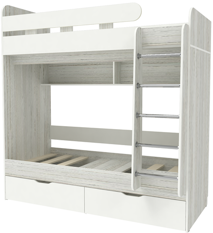 Двухъярусная кровать КарИВи Юниор 5 80x160 Винтерберг Белый