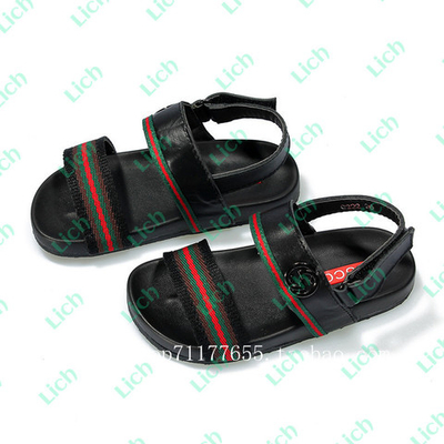 Сандалии детские с контрастными ремешками в полоску