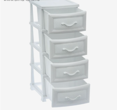 Комод 4-х секционный «Дельфин», цвет белый