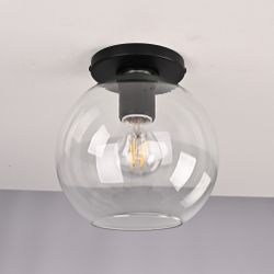 Потолочный Светильник Rh Utilitaire Globe Shade Flushmount Black By Imperiumloft
