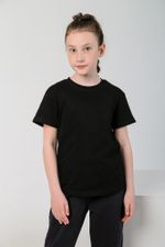 Фуфайка (футболка) для девочки Бэйсик-1 Виотекс ЧЁРНЫЙ