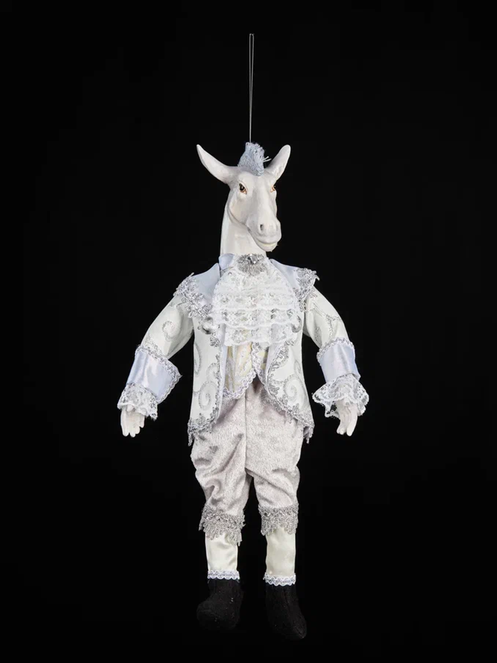 Винтажное украшение Царский конь 37 см., серый, Christmas DeLuxe (13664)