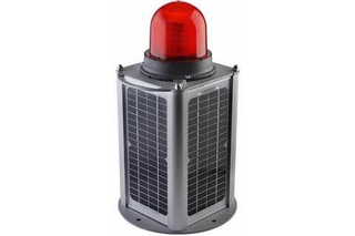 Заградительные огни с напольным креплением и солнечной панелью 20 Вт, цвет красный