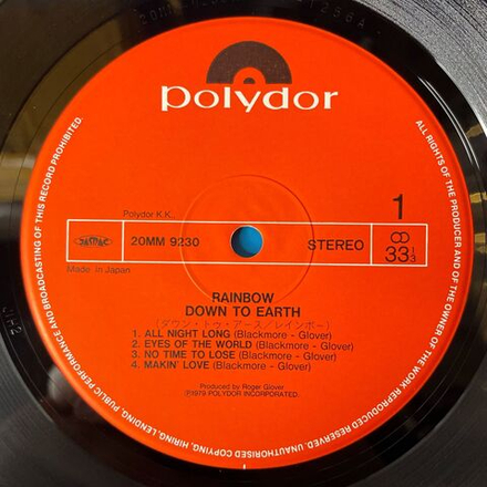 Винтажная виниловая пластинка LP Rainbow Down To Earth (Japan 1982) (No Obi) Since You Been Gone