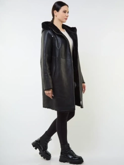 Дубленка зимняя двухсторонняя шуба с капюшоном