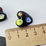 Бусины сердце, стекло, лэмпворк, миллефиори, р-р 20мм, штучно