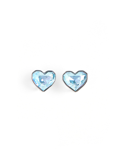 Серьги "Love crystal big blue" Silver