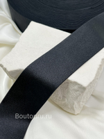 Эластичная лента (резинка) черная с атласным эффектом