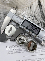 Пуговицы серебристые Скиапар. Замочная скважина (лого)