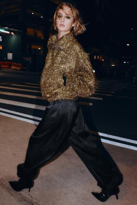 ZARA БОМБЕР С МЕТАЛЛИЗИРОВАННОЙ НИТЬЮ, ЧЕРНЫЙ/ЗОЛОТОЙ