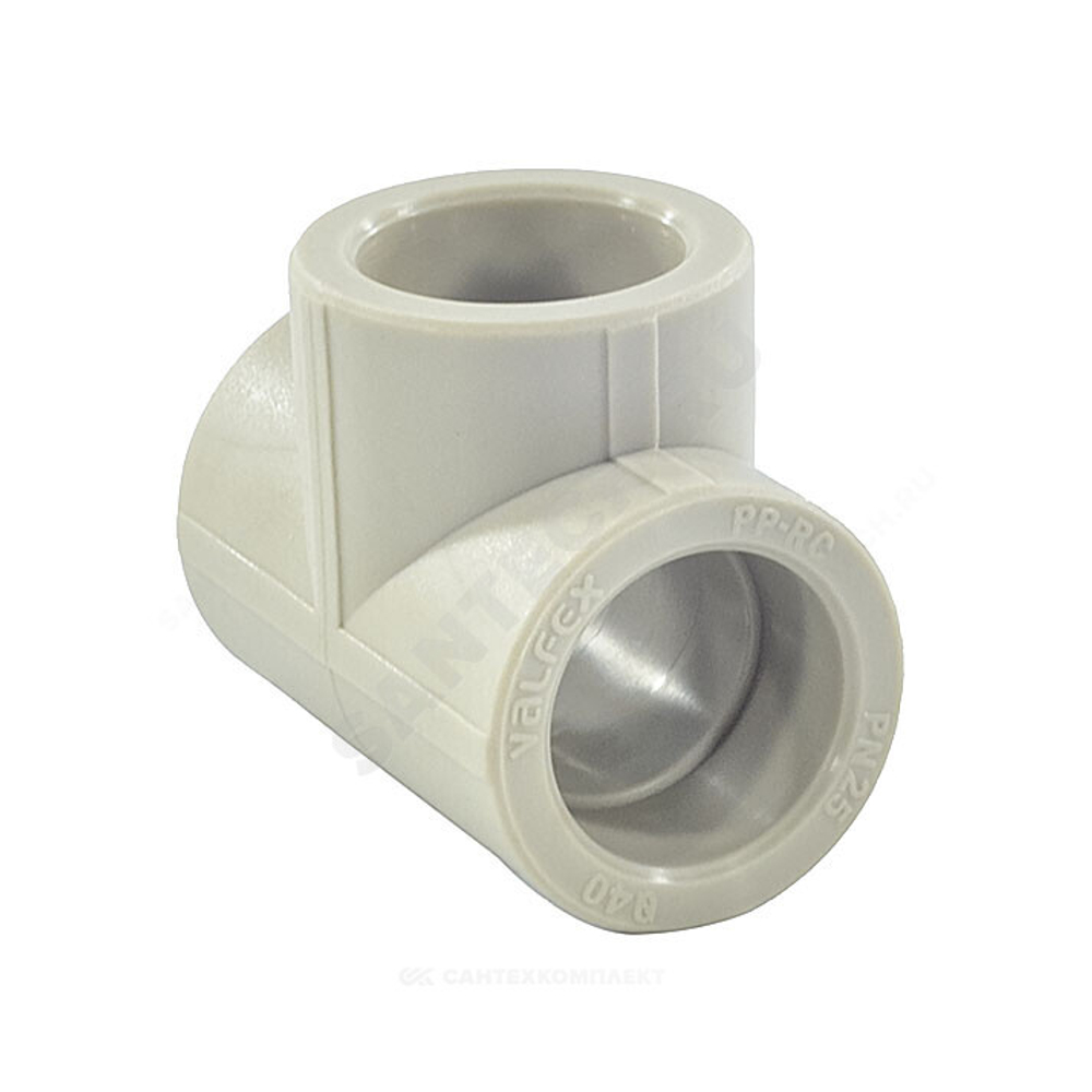 Тройник PP-R серый Дн 40 внутренняя пайка VALFEX 10111040Г