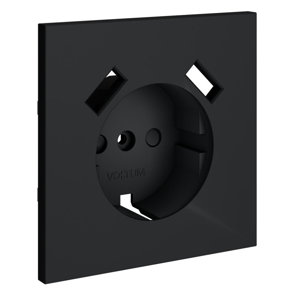 Накладка для розетки с заземлением и защитными шторками, с USB A+A, (графит) Voltum S70 VLS000907
