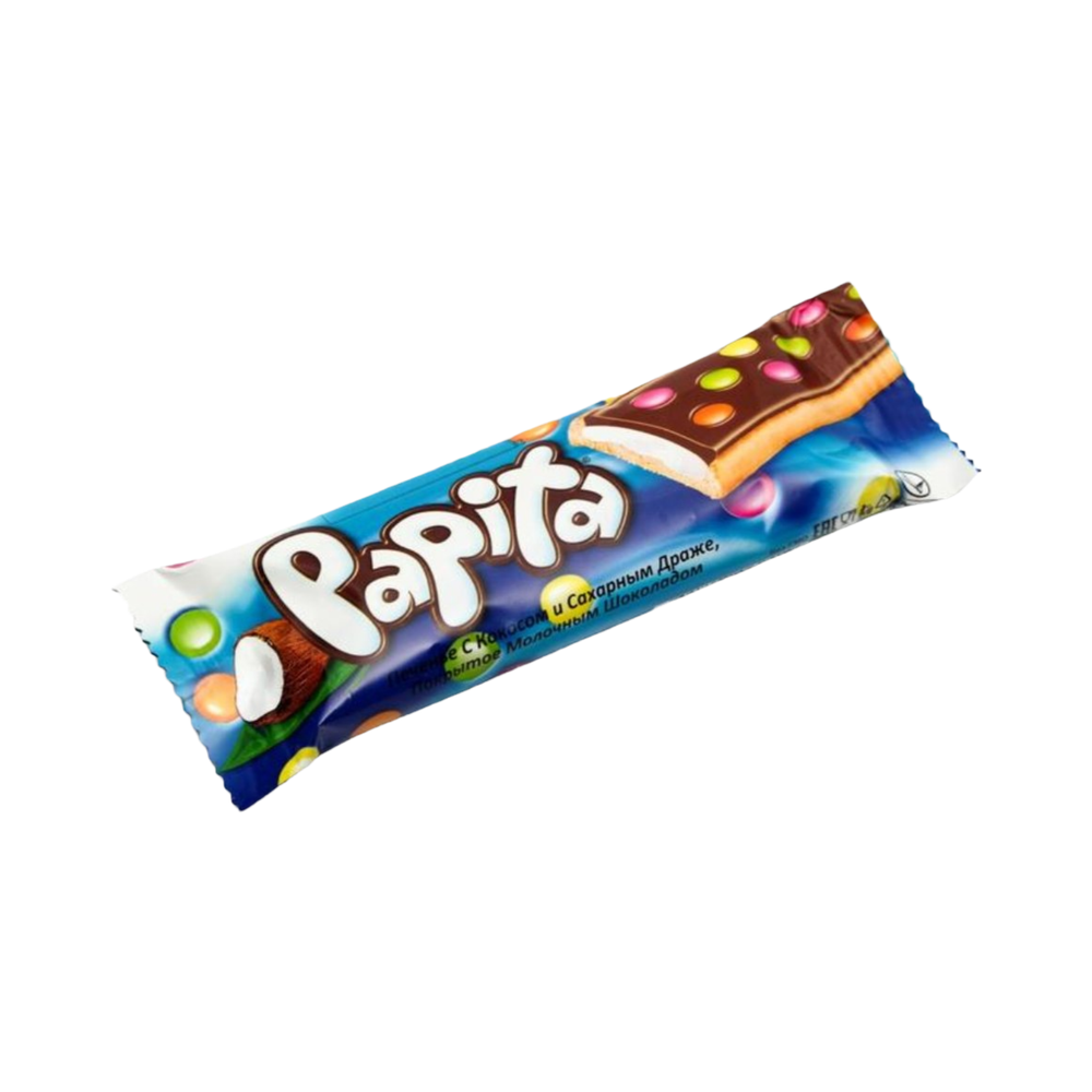 Печенье PAPITA с кокосом и сахарным драже покрытое молочным шоколадом 33г