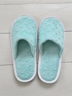 Тапочки велсофт открытые нежно-голубые