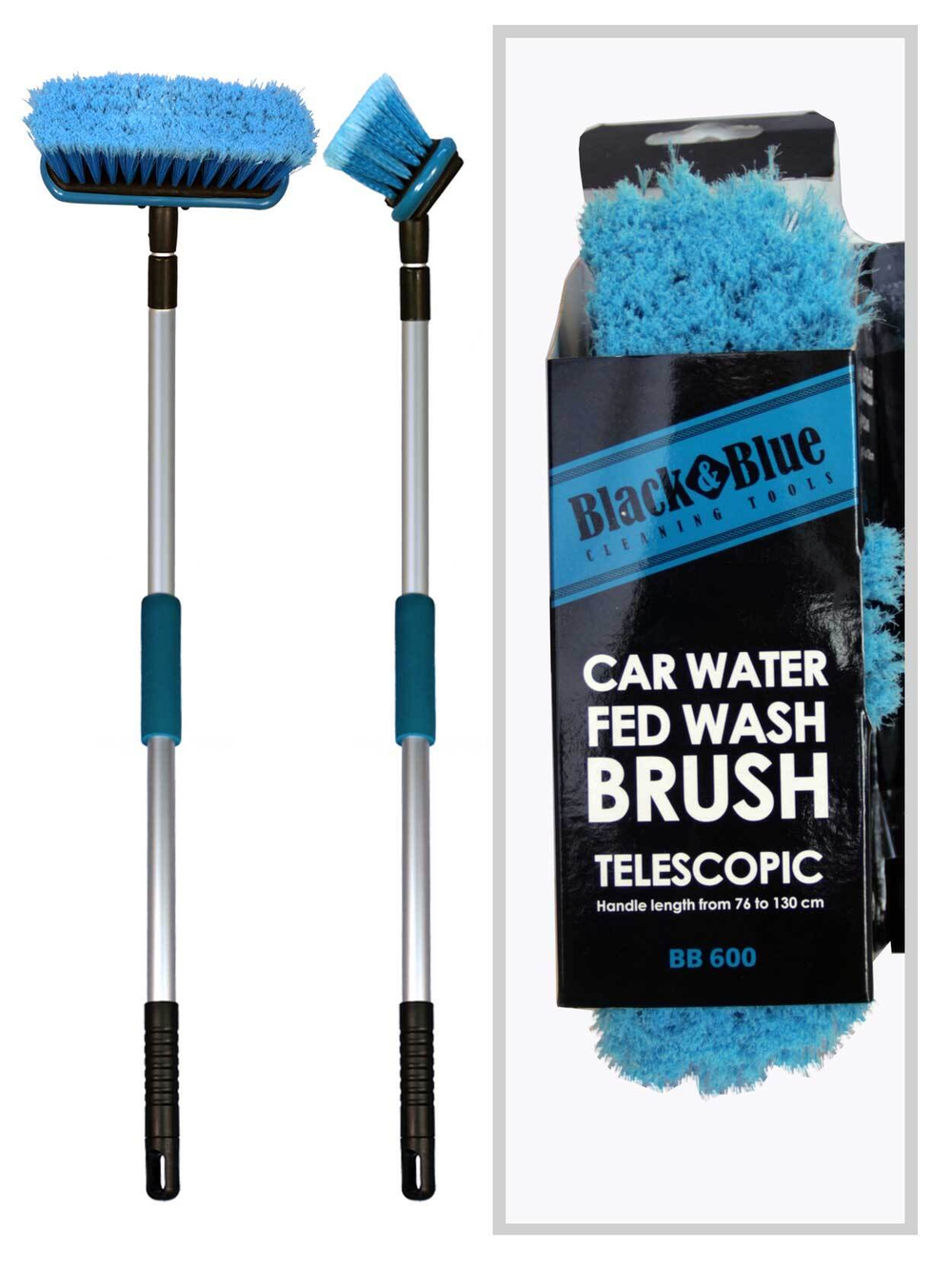 Швабра для мойки авто Телескопическая Black&Blue (80-130см) (ВВ600) 39775