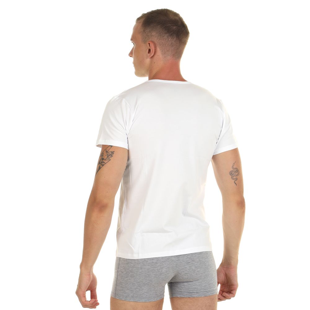 Мужская футболка с v-вырезом  DonDon 502-01 01 Белый