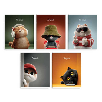 Тетрадь, 48 л, клетка, СОВРЕМЕННЫЕ КОТЫ А5