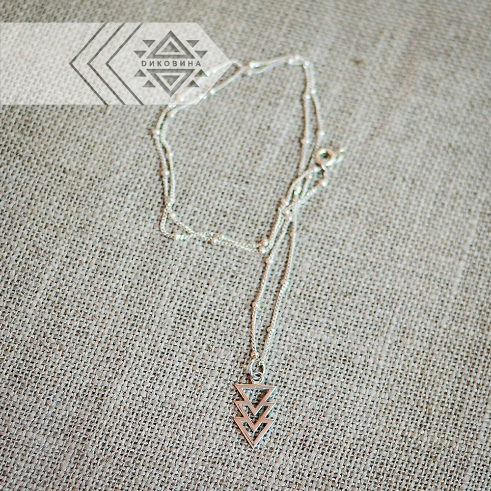 Подвеска СТРЕЛА с цепочкой, серебро