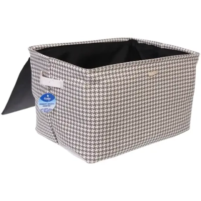 Короб для хранения с крышкой «ЭЛИНТ», цвет пастельно серый, 40*30*25см (лейбл Селфи)