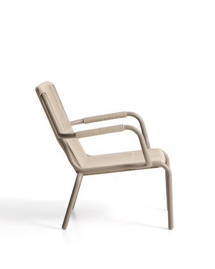 Улчное кресло Salis из алюминия цвета экрю и веревки