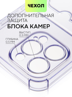 Чехол BROSCORP для Apple iPhone 15 Pro Max (арт.IP15PROMAX-HARD-TPU-POCKET-PURPLE )