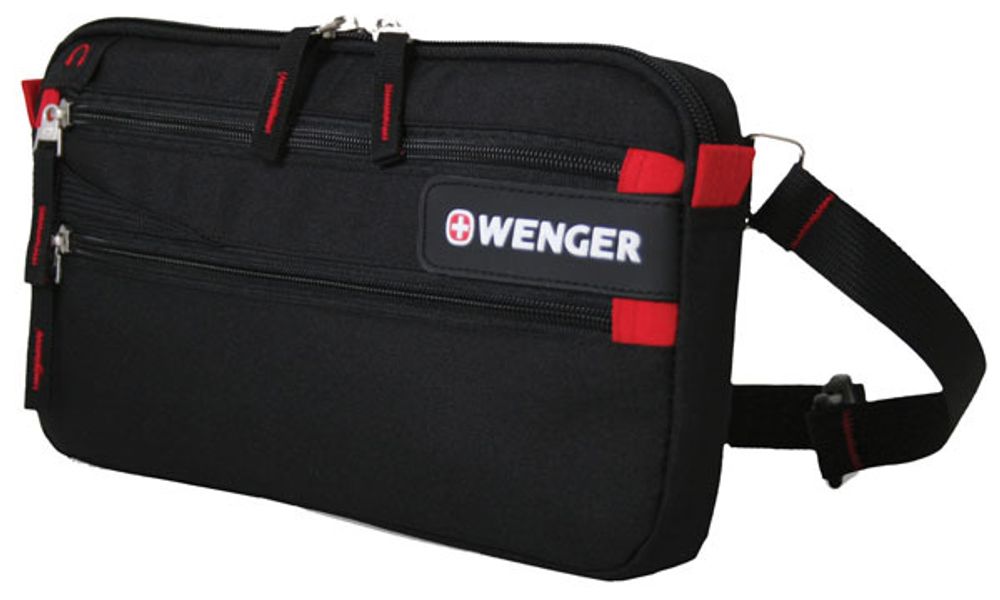 Сумка на пояс WENGER, чёрный, полиэстер 600D, 32х3х17.5 см