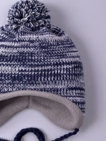 Шапка детская вязаная осенняя на завязках