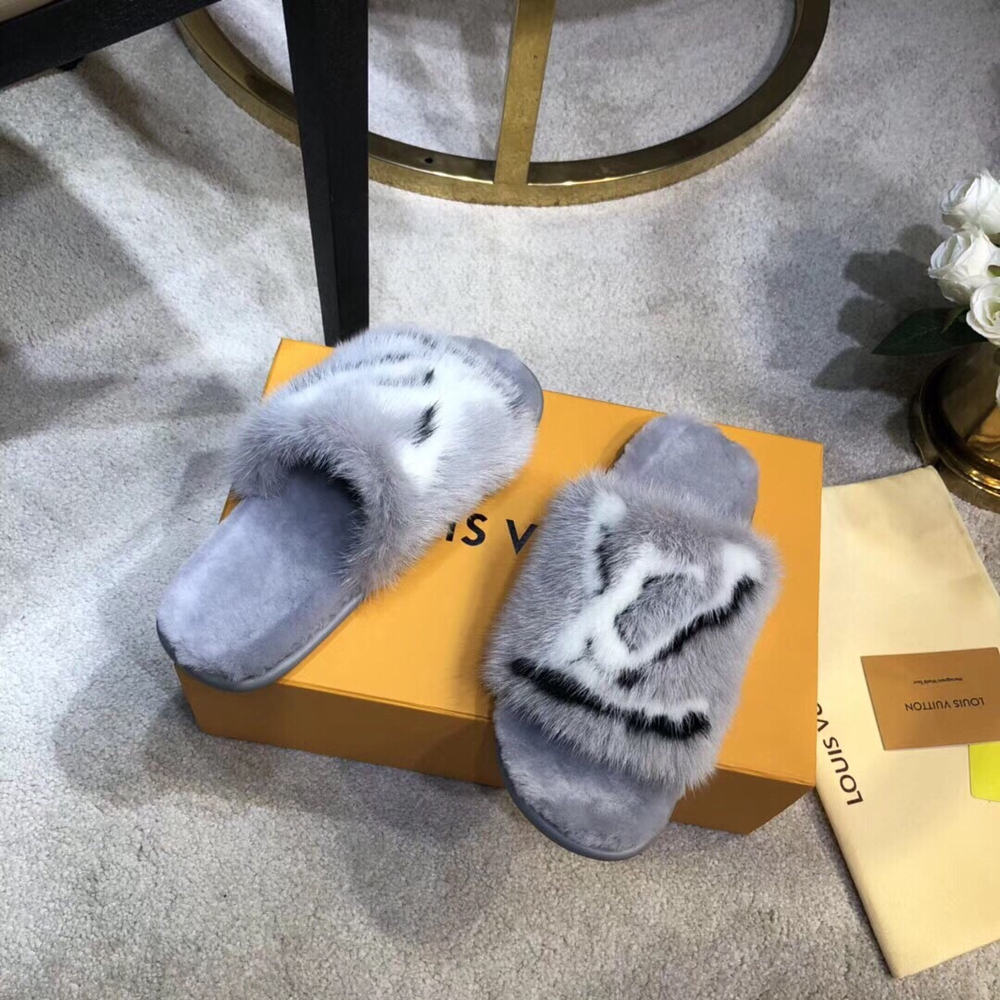 Louis Vuitton Fur Slide