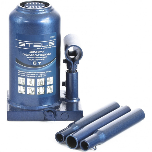 Домкрат бутылочный 6т, 170-480мм Стелс