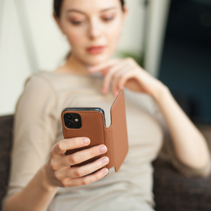 Чехол Benoit для iPhone 12 Mini из натуральной кожи теленка, цвета карамель