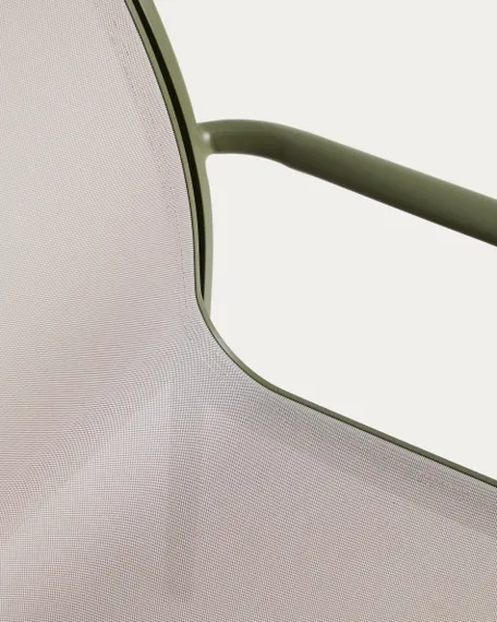 Уличный стул Luri из алюминия зеленого цвета и бежевого текстиля