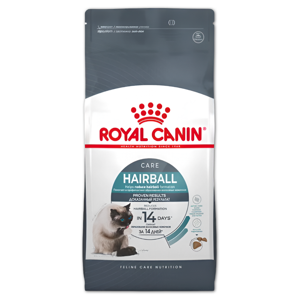 Royal Canin корм сухой для взрослых кошек профилактика образования комочков шерсти