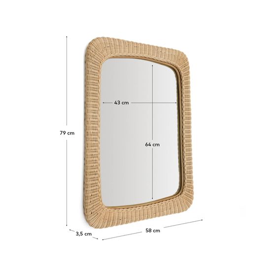 Зеркало из ротанга Zilna 58 x 79 см