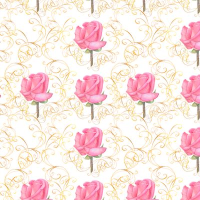 Pink rose seamless pattern