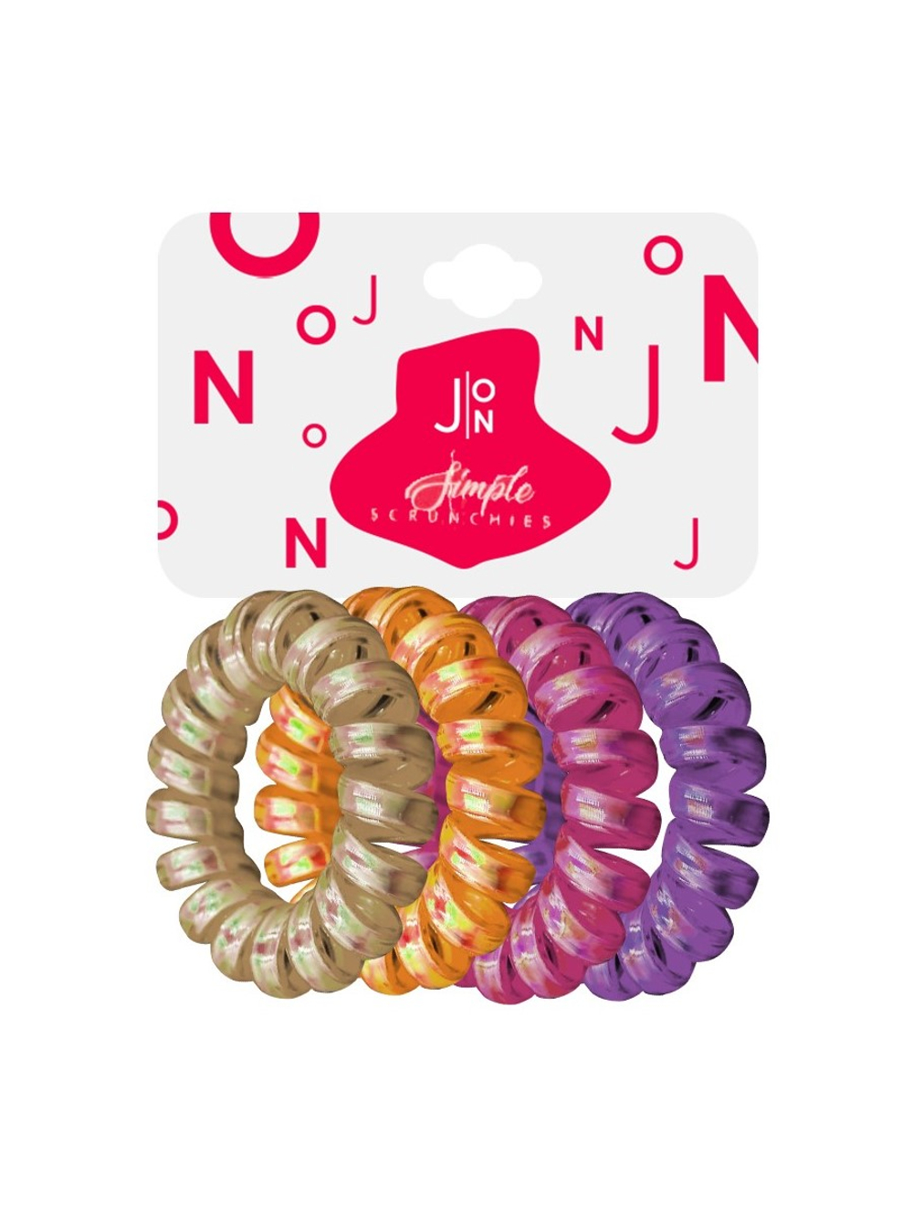 [J:ON] Резинки-пружинки для волос в ассортименте Simple Scrunchies, 4шт