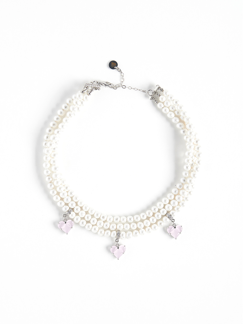 Колье "Delicacy pink soul" Silver