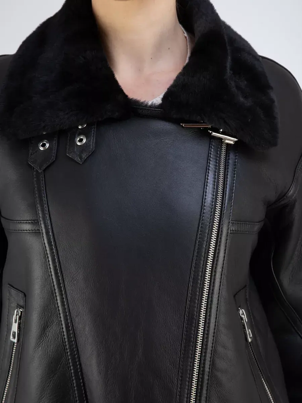 Дубленка авиатор натуральная зимняя