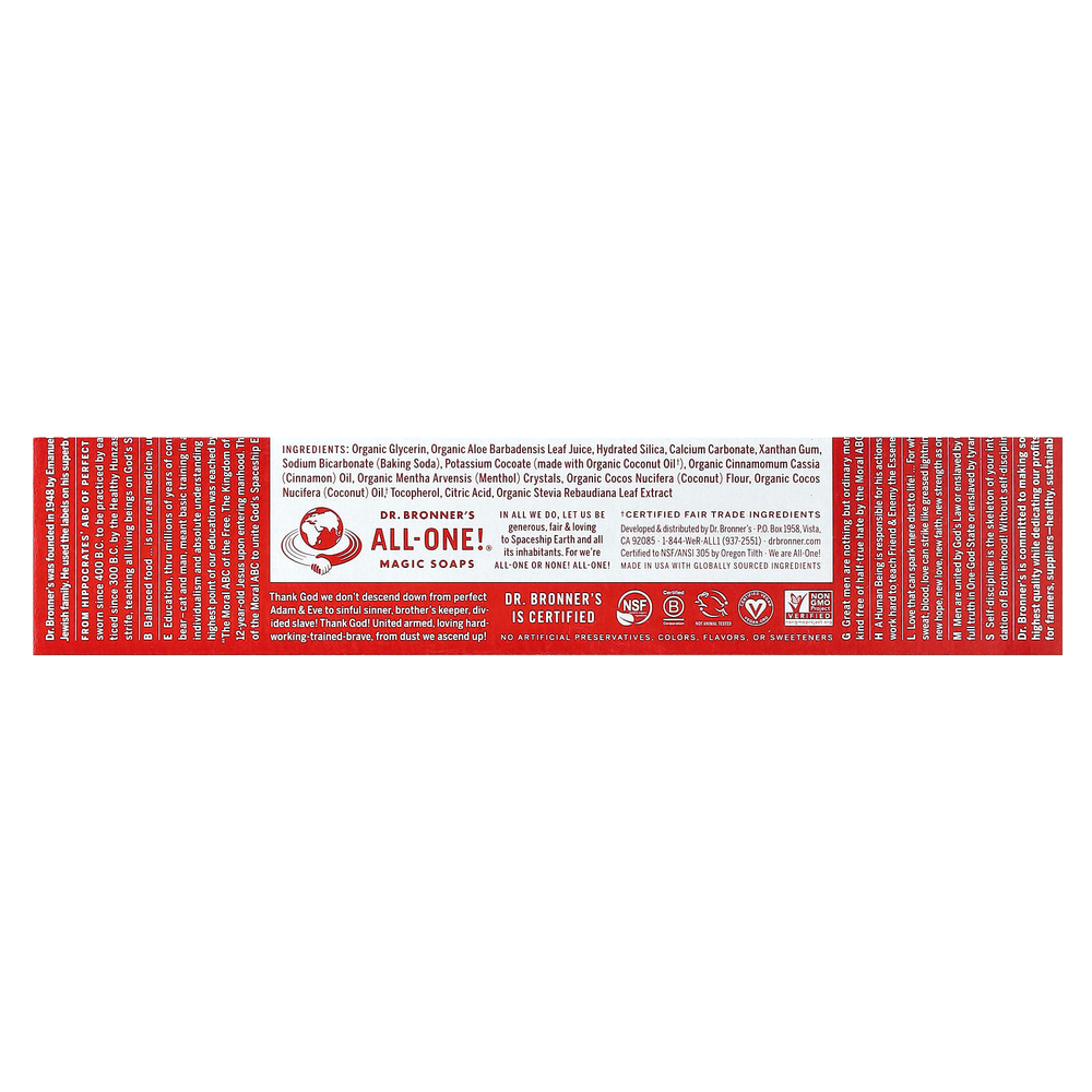 Dr. Bronner's, All-One Toothpaste, корица, 140 г (5 унций)