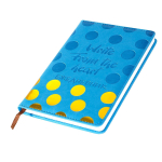 Ежедневник недатированный, А5, Yalong, 7БЦ, ПВХ, тиснение, ляссе, синий, клетка, 140 л., "Яркие круги"