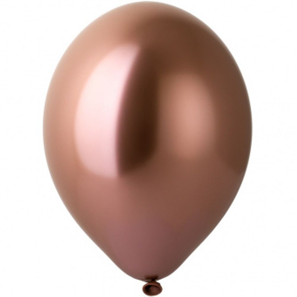 B Шар хром 12" / 30 см розовое золото Glossy Rose Gold (БГ-17)  Изображение2
