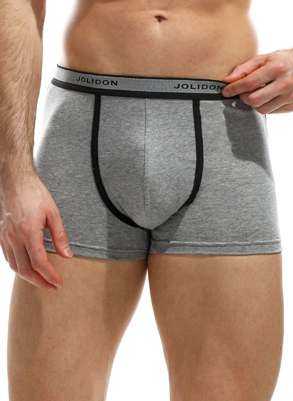 Мужские трусы-боксеры из хлопковой меланжевой ткани (Размер: XXL) (Цвет: грязно-синий)