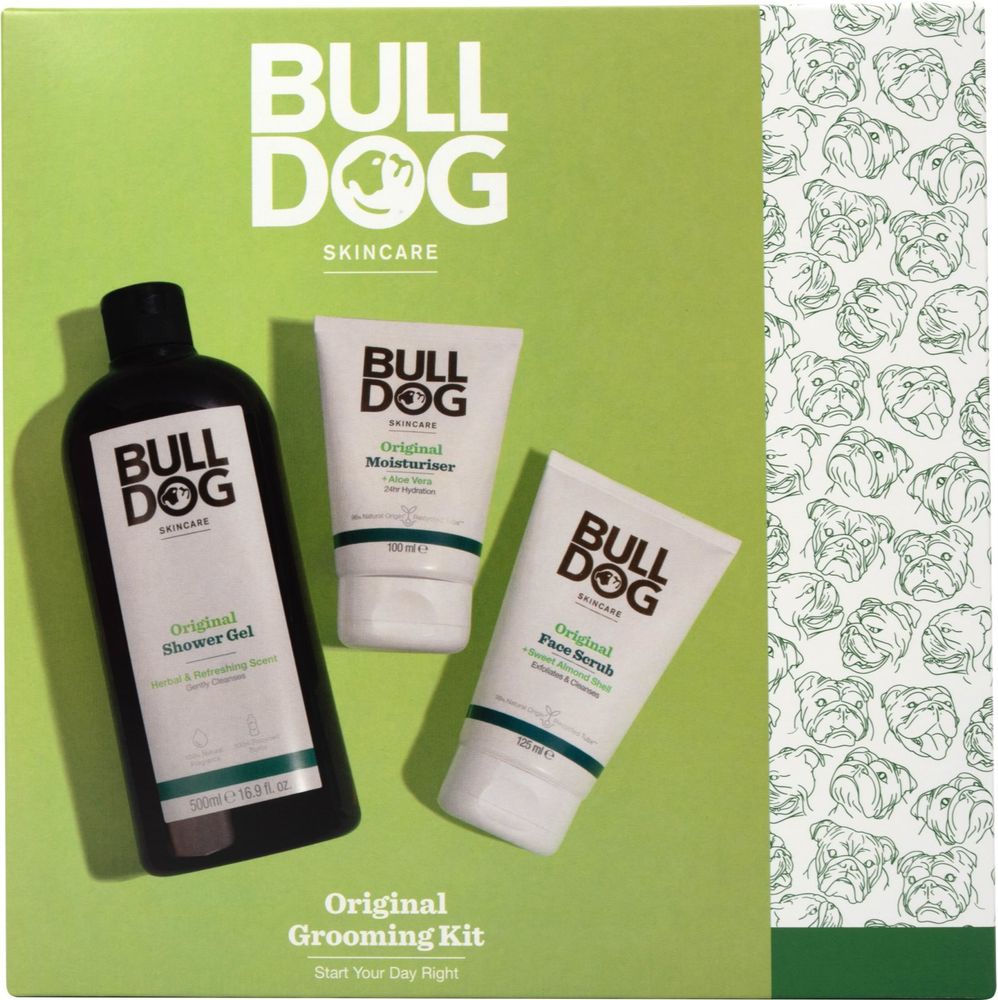 Bulldog moisturising cream for the face 100 ml + shower gel for men 500 ml + exfoliating Face cleanser for men 125 ml Original Grooming Kit